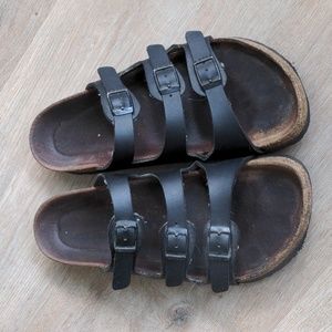 Birkenstock Florida 3-strap Sandals Black size 37